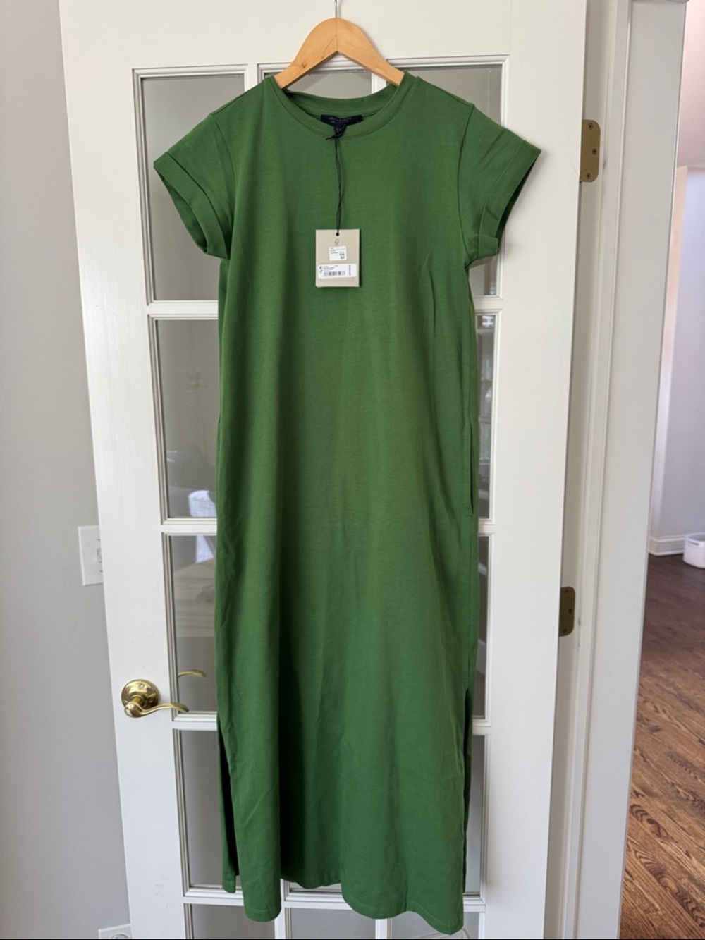 AllSaints Olive Green Short-Sleeve Maxi Dress